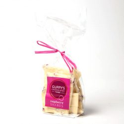 White Raspberry Choc Shards 150g