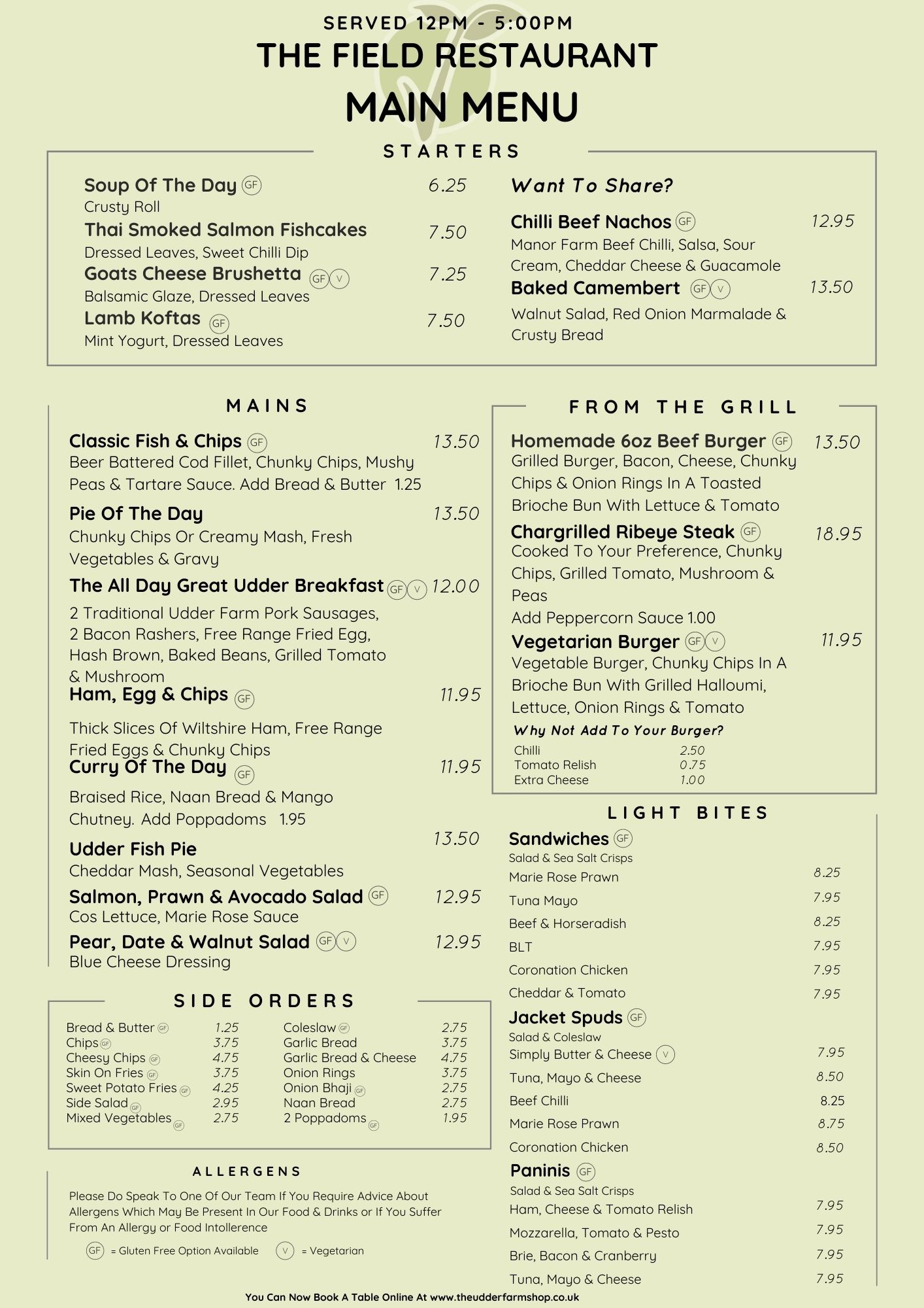 MENU Ristorante Nabucco