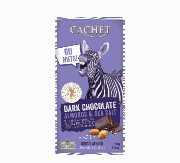 Cachet Dark Choc Almonds Bar 180g