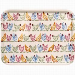 EB Polka Chickens lg Rectangular Tray