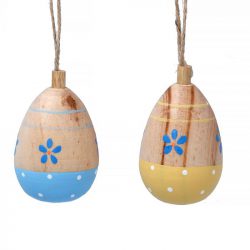 XE Egg Wood Decoration Forget me Not