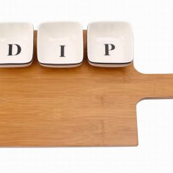 Loft 3 Dip Bowl with wooden Board
