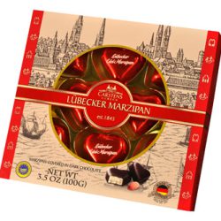 XM Dark Choc Marzipan Hearts 100g