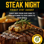 AUGUST STEAK NIGHT – Friday 21st August